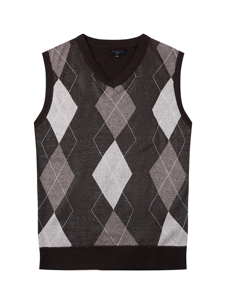 SW-920 Men's Super Soft Diamond Knitted Sleeveless Vest