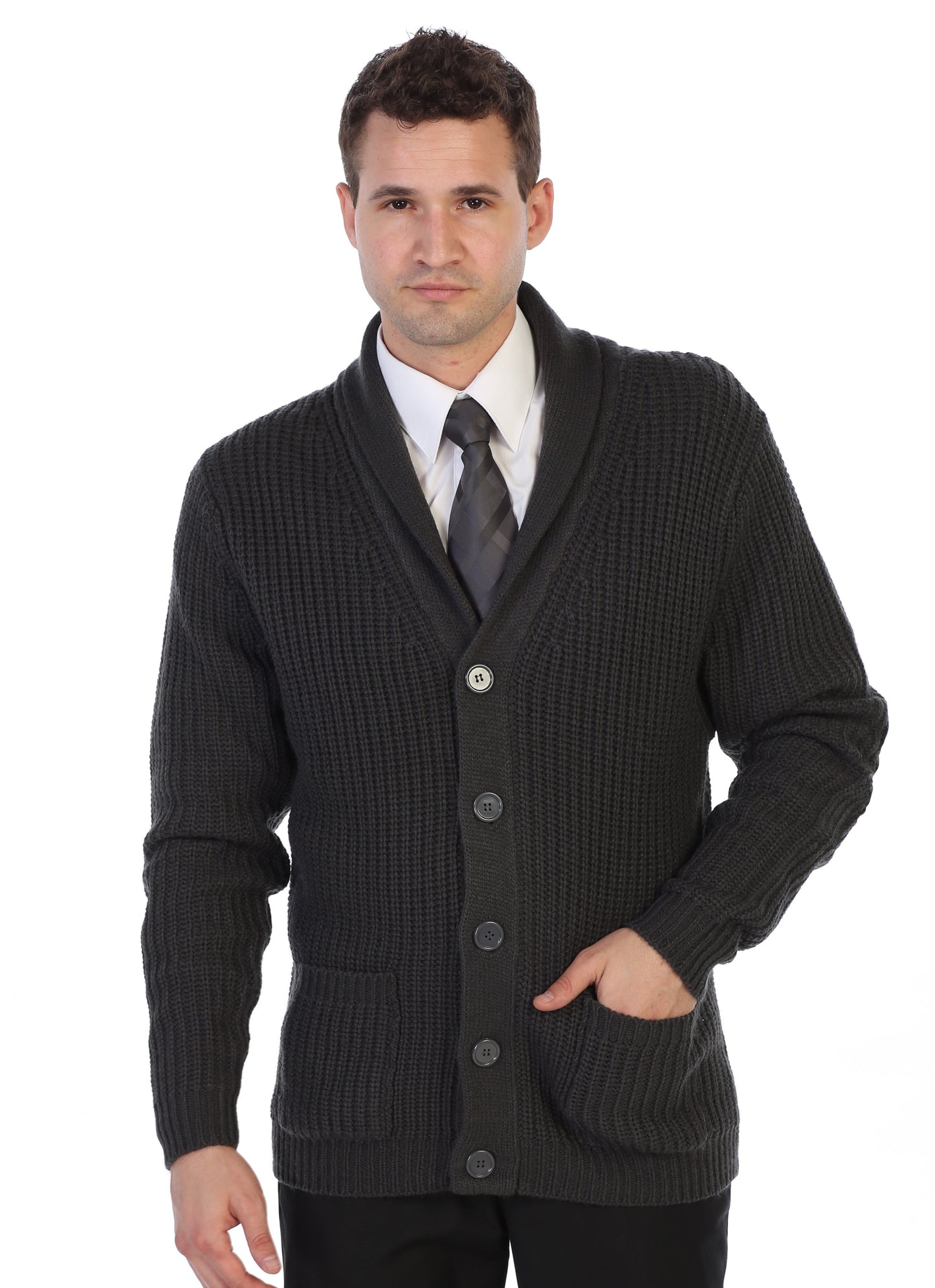 Men's Stockinette Knit Pattern Casual Sweater