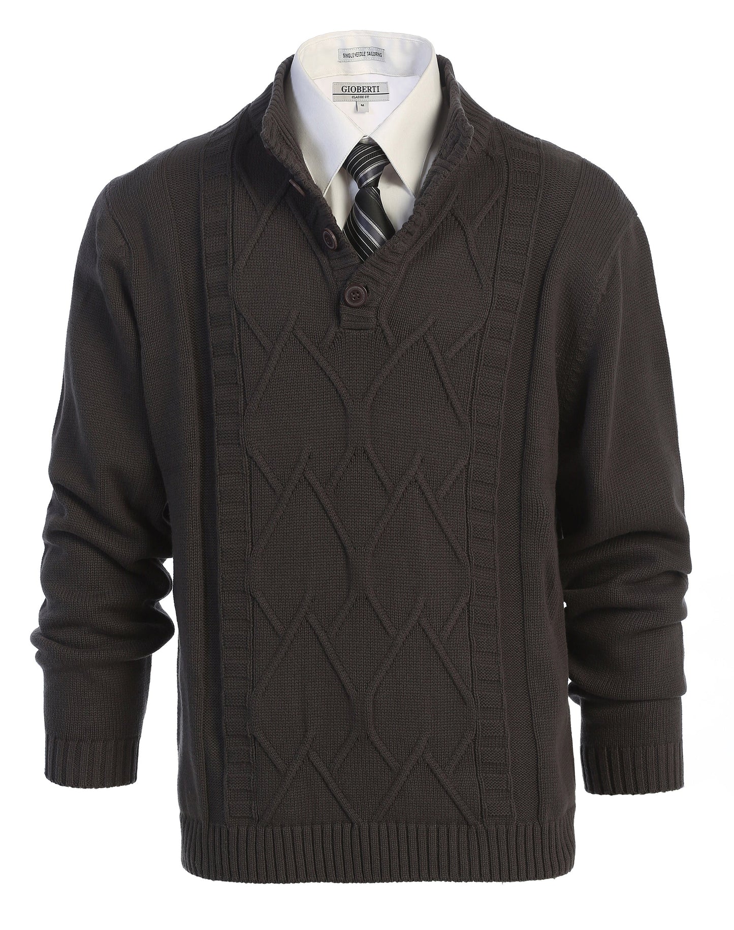 AF-1206 Men's Button Down Collar Pullover