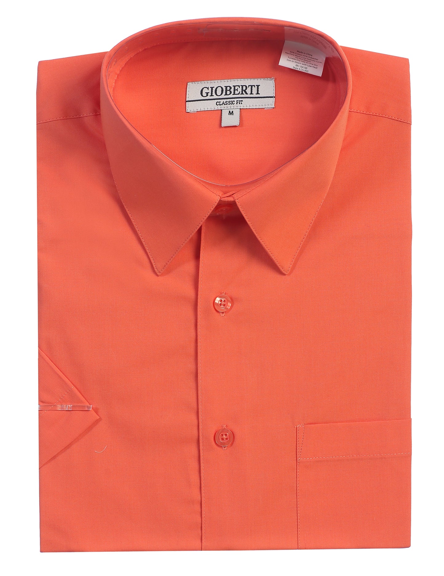 Men's Short Sleeve Solid Dress Shirt