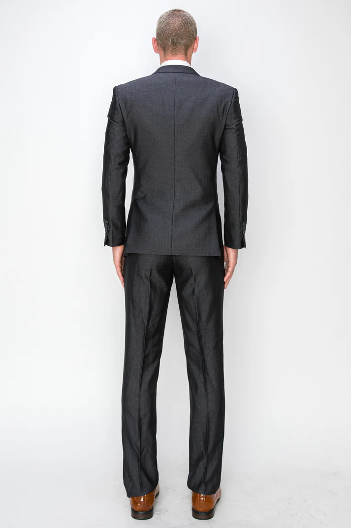 2303-TEXTURED CHARCOAL-SLIM-3PC-SIZE 34S-46S & 34R-56R & 38L-56L