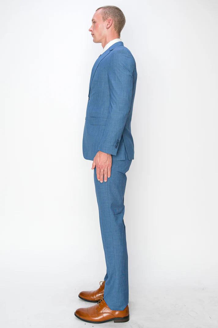 1073-TEXTURED SKY BLUE-SLIM-3PC-SIZE 34S-46S & 34R-56R & 38L-56L