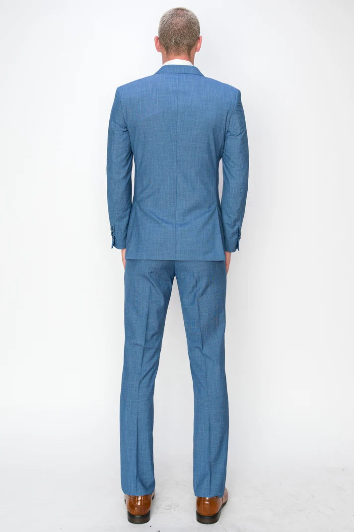 1073-TEXTURED SKY BLUE-SLIM-3PC-SIZE 34S-46S & 34R-56R & 38L-56L