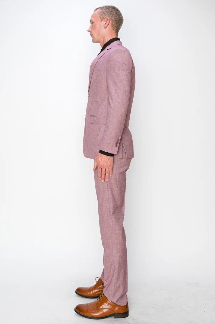 1072-TEXTURED PINK-SLIM-3PC-SIZE 34S-46S & 34R-56R & 38L-56L