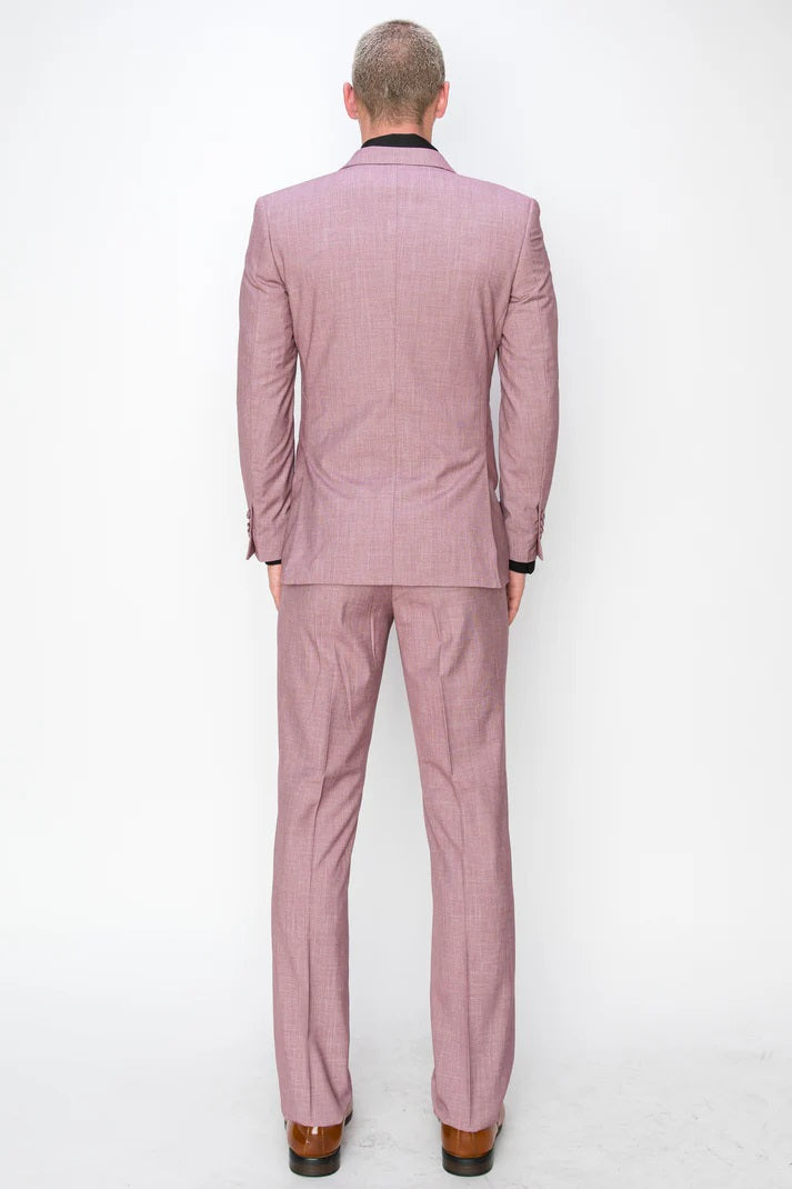 1072-TEXTURED PINK-SLIM-3PC-SIZE 34S-46S & 34R-56R & 38L-56L