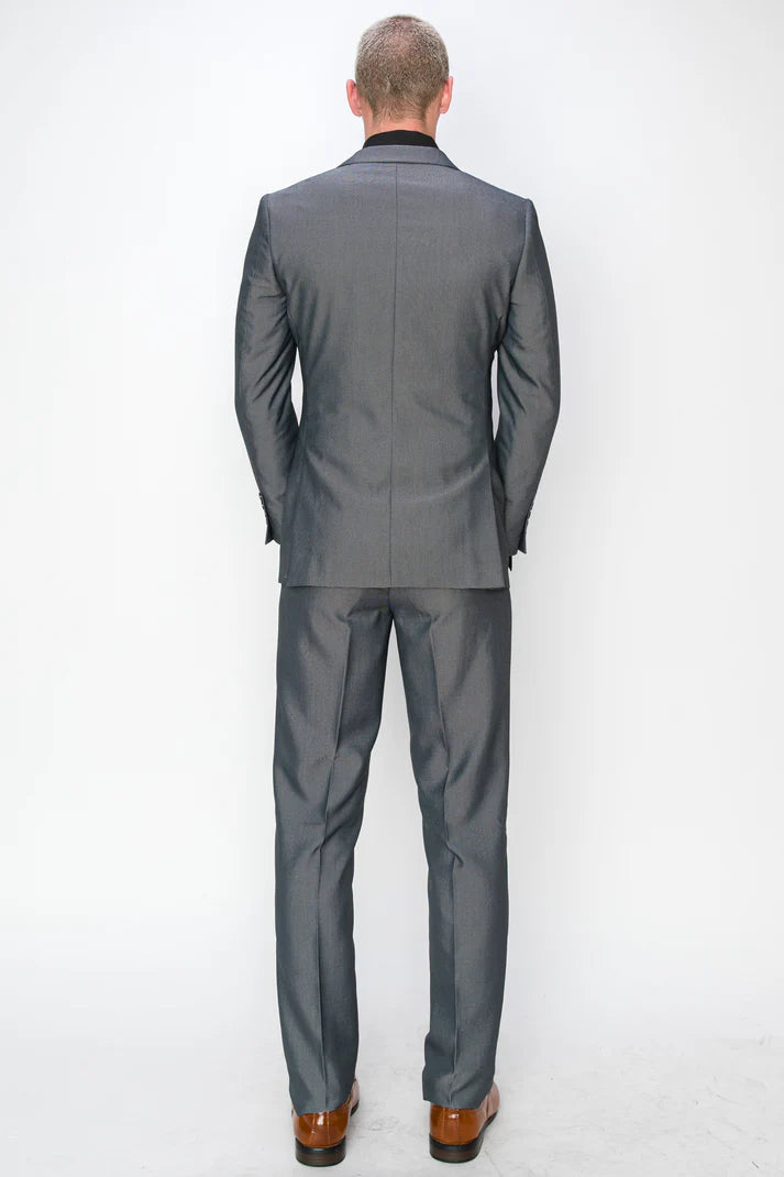 2645-TEXTURED MED GRAY-SLIM-3PC-SIZE 34S-46S & 34R-56R & 38L-56L