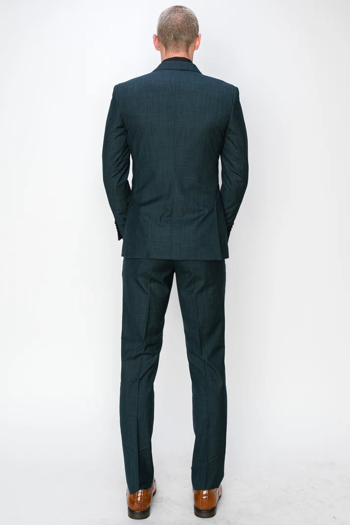 1074-TEXTURED GREEN-SLIM-3PC-SIZE 34S-46S & 34R-56R & 38L-56L