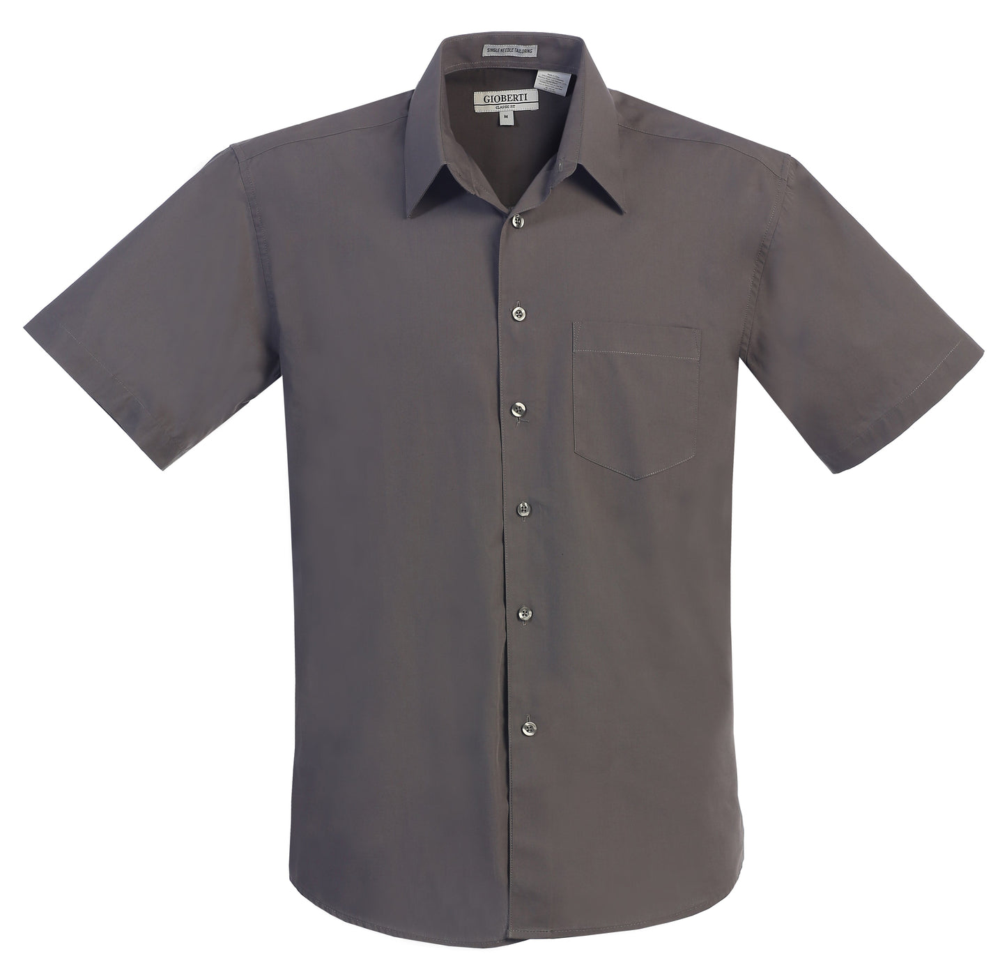 Men's Short Sleeve Solid Dress Shirt