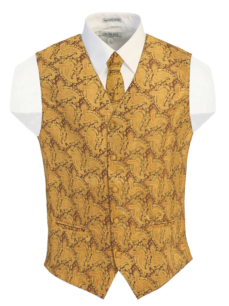 MEN'S 4PC FORMAL JACQUARD PAISLEY VEST SET