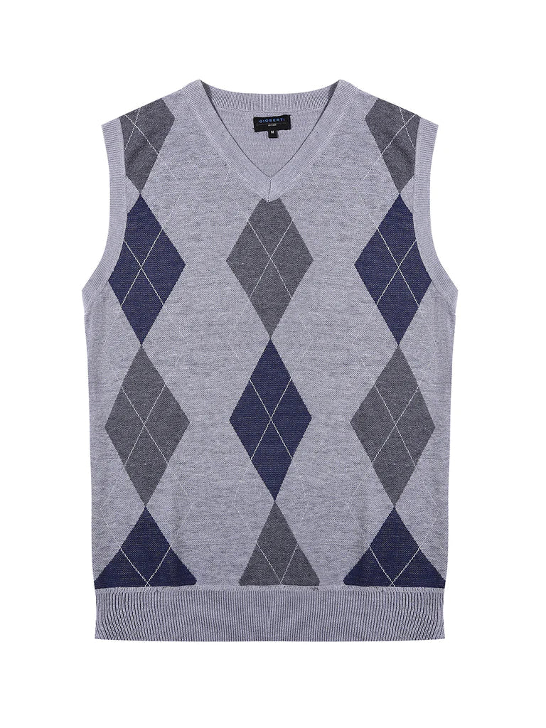 SW-920 Men's Super Soft Diamond Knitted Sleeveless Vest