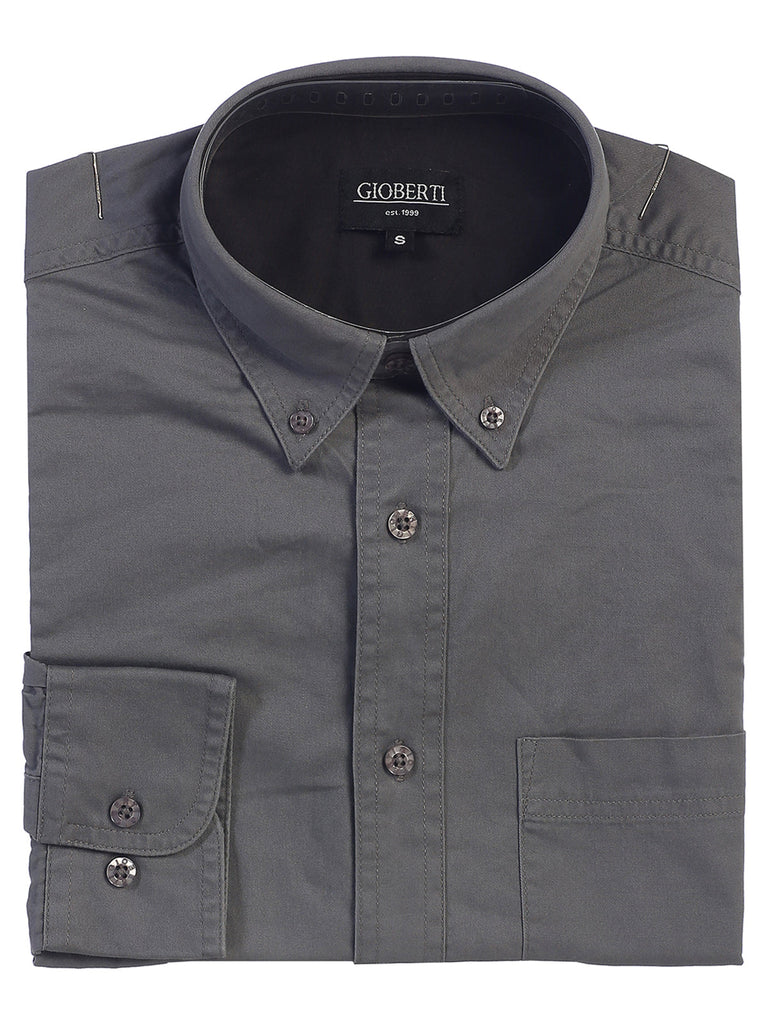 MEN'S TWILL SHIRT W/ CONTRAST COLLAR