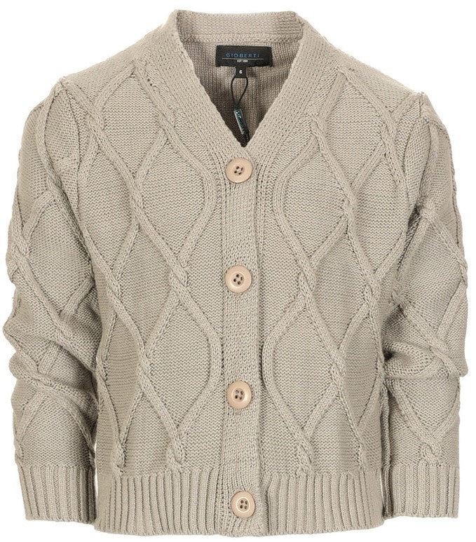 SW-895 CARDIGAN KNITTED V-NECK SWEATER - 6 COLORS - SIZE 2-18
