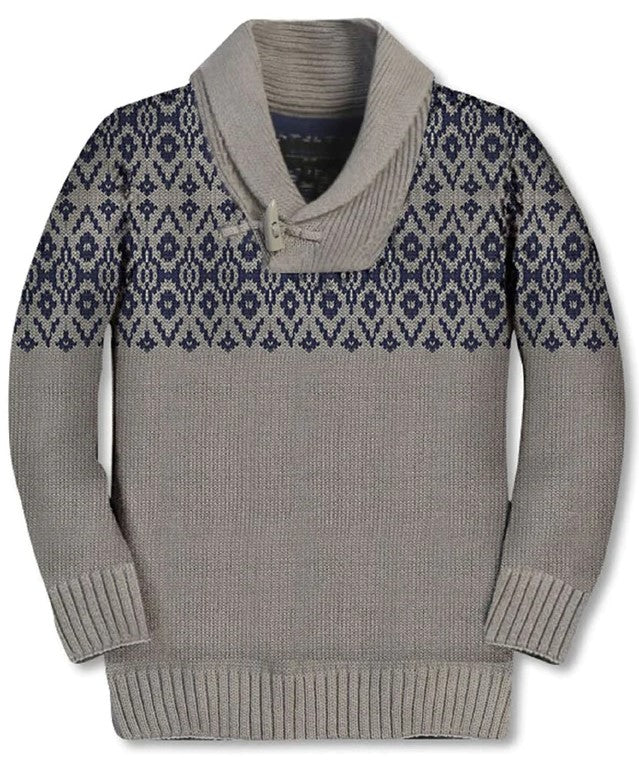 SW-893 CARDIGAN SHAWL COLLAR KNITTED SWEATER - 5 COLORS - SIZE 2-18