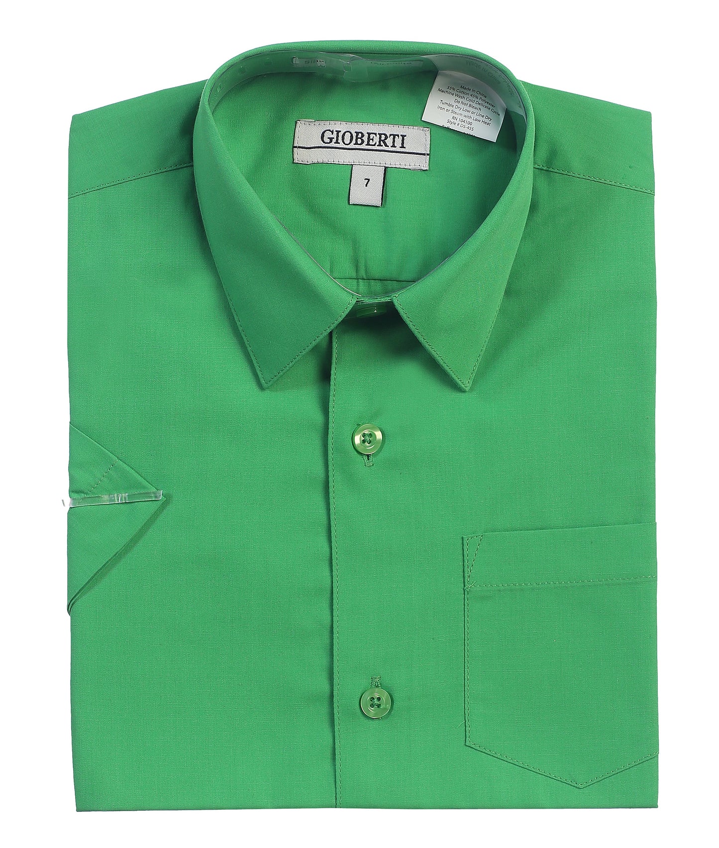 DS-85S Boy's Short Sleeve Solid Dress Shirt IN 6 CLORS (BURG-L BLUE-IVORY-GREEN-MINT-TEAL) SIZE 4-18