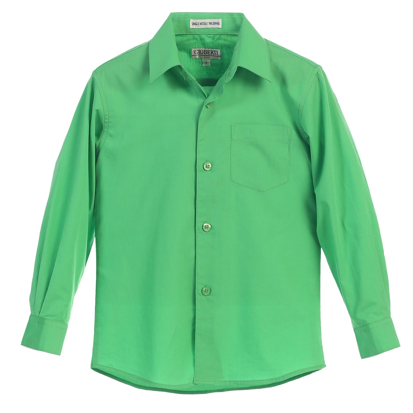 DS-85 Boys Long Sleeve Solid Dress ShirtIN 7 COLORS ( WHITE-BLACK-GREEN-R BLUE-KHAKI-L BLUE-PURPLE ) SIZE 2-18