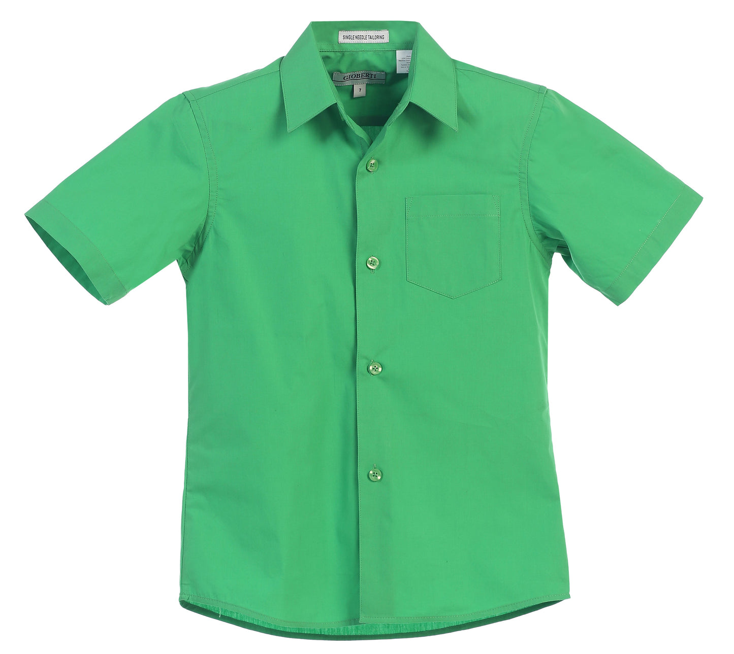 DS-85S Boy's Short Sleeve Solid Dress Shirt IN 6 CLORS (BURG-L BLUE-IVORY-GREEN-MINT-TEAL) SIZE 4-18