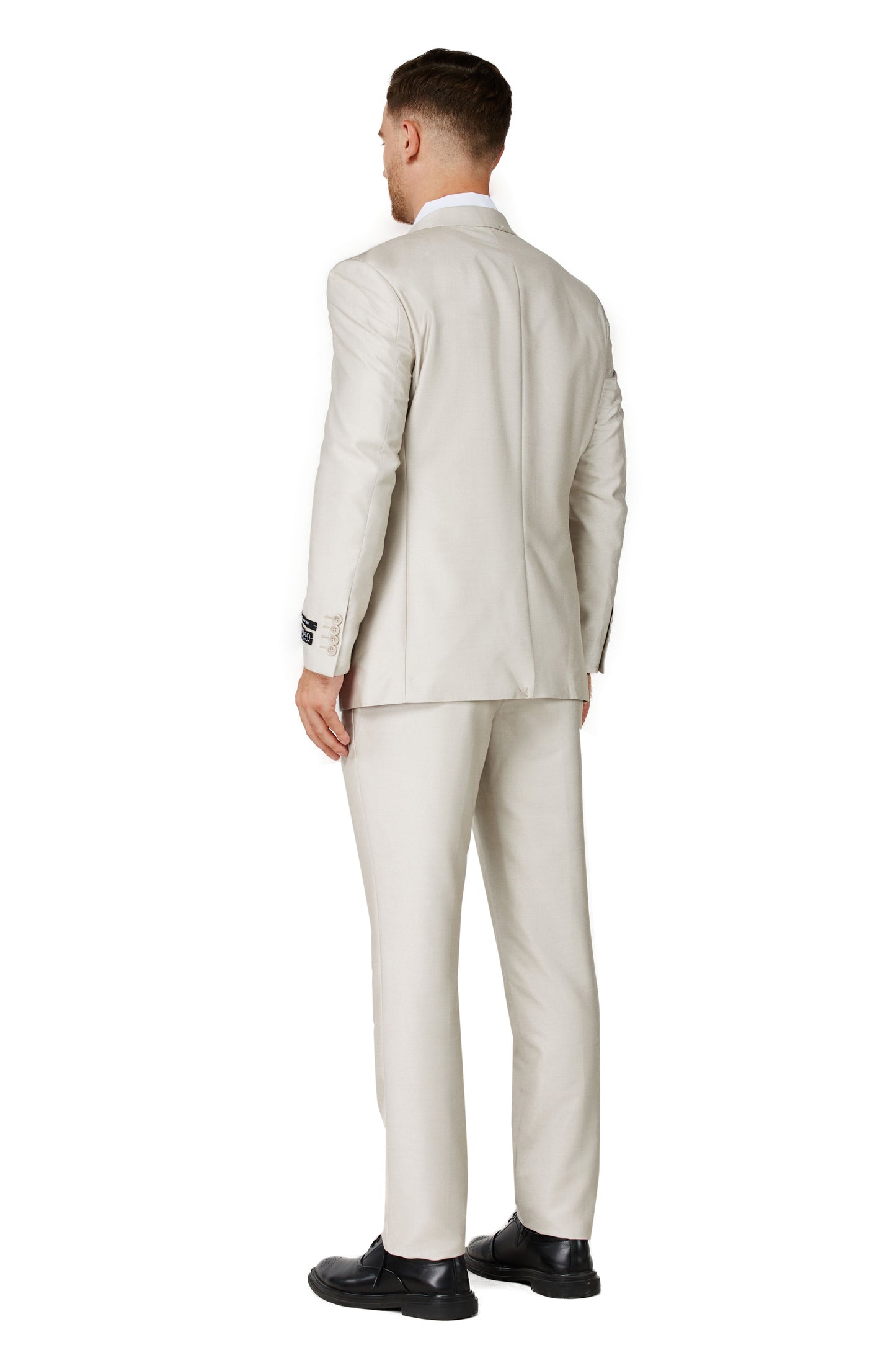 1889-Men's Beige Notched Lapel Suit Slim Fit (3 PCS)