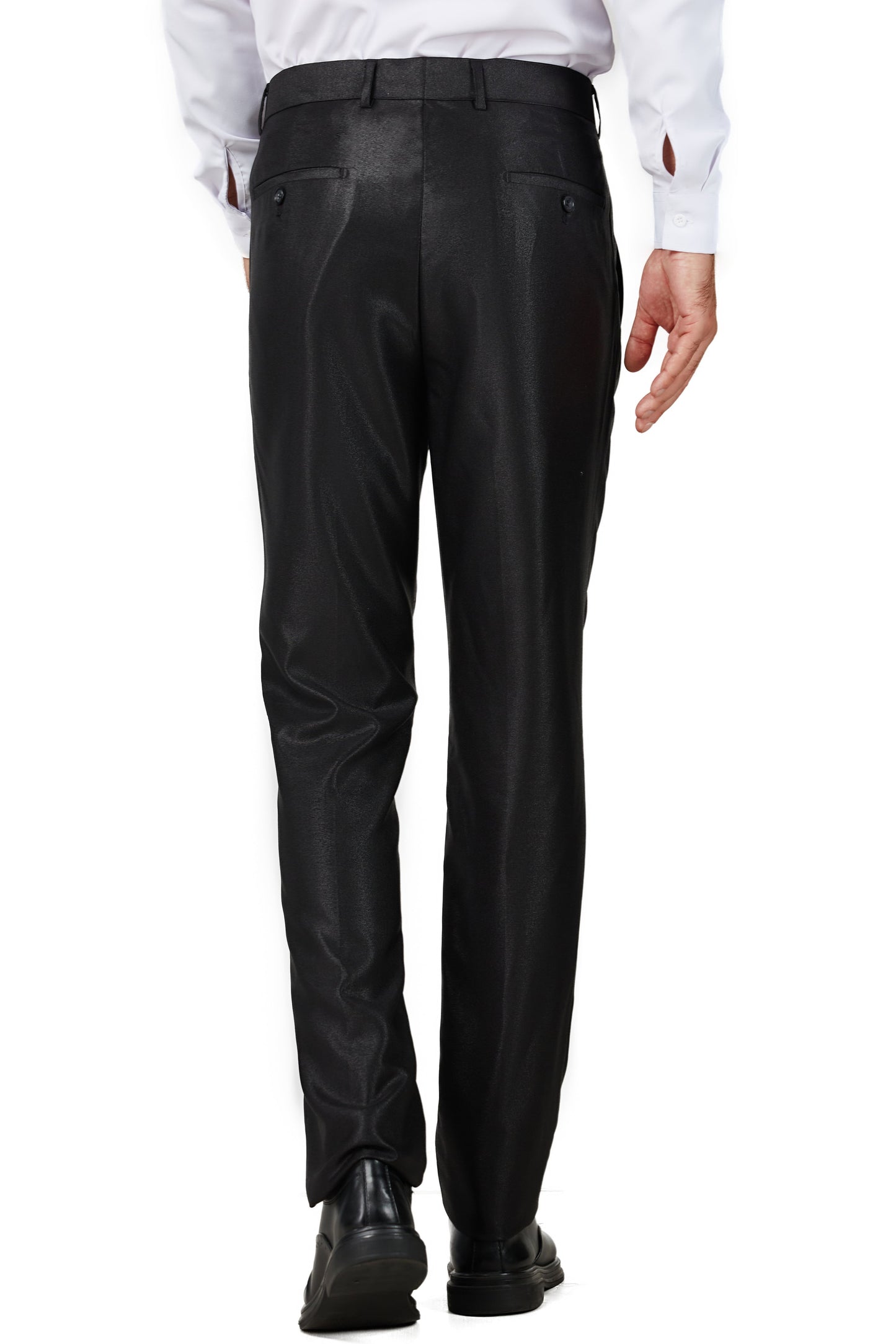 0408-Shiny Black-Tuxedo-Slim FiT-3PC-SIZE 34S-46S & 34R-56R & 38L-56L
