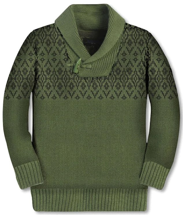 SW-893 CARDIGAN SHAWL COLLAR KNITTED SWEATER - 5 COLORS - SIZE 2-18