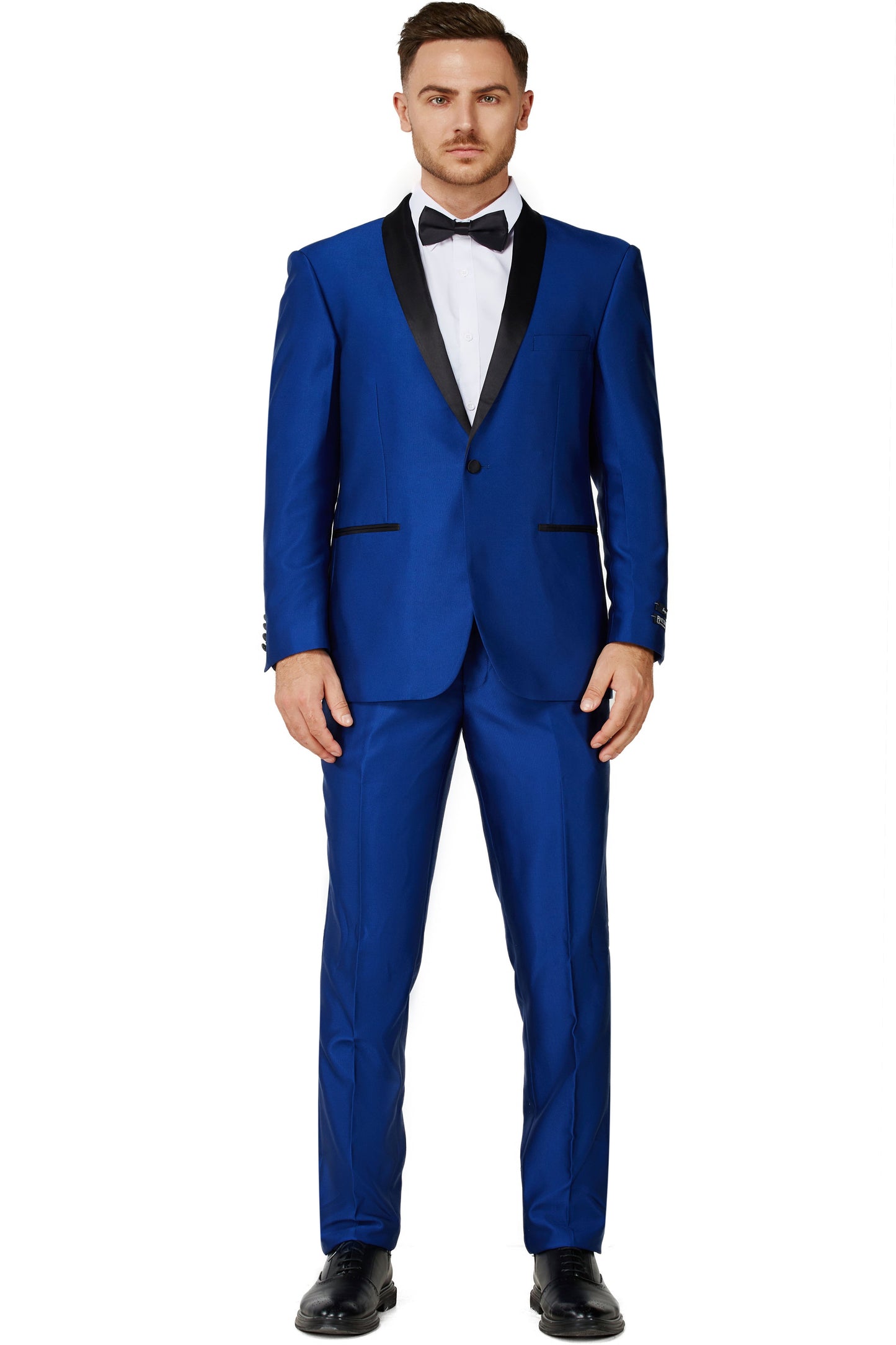 9709-Shiny Royal Blue-Tuxedo Slim-2pc-size 34S-46S & 34R-56R & 38L-56L