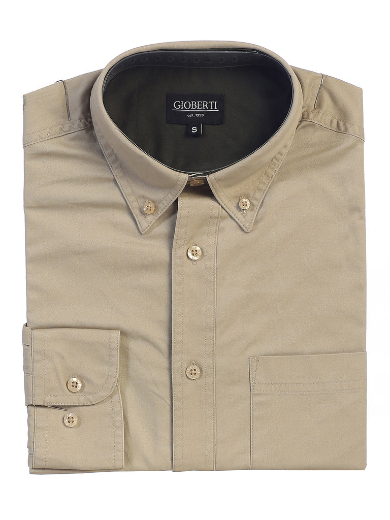 MEN'S TWILL SHIRT W/ CONTRAST COLLAR