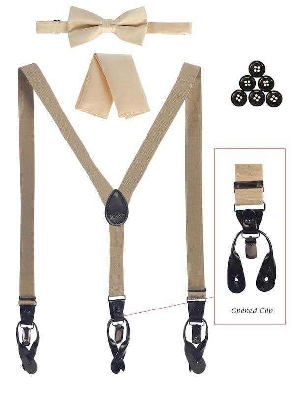 SUSK3 Y-back style Convertible Suspender - 7 COLORS - SIZE 8-18