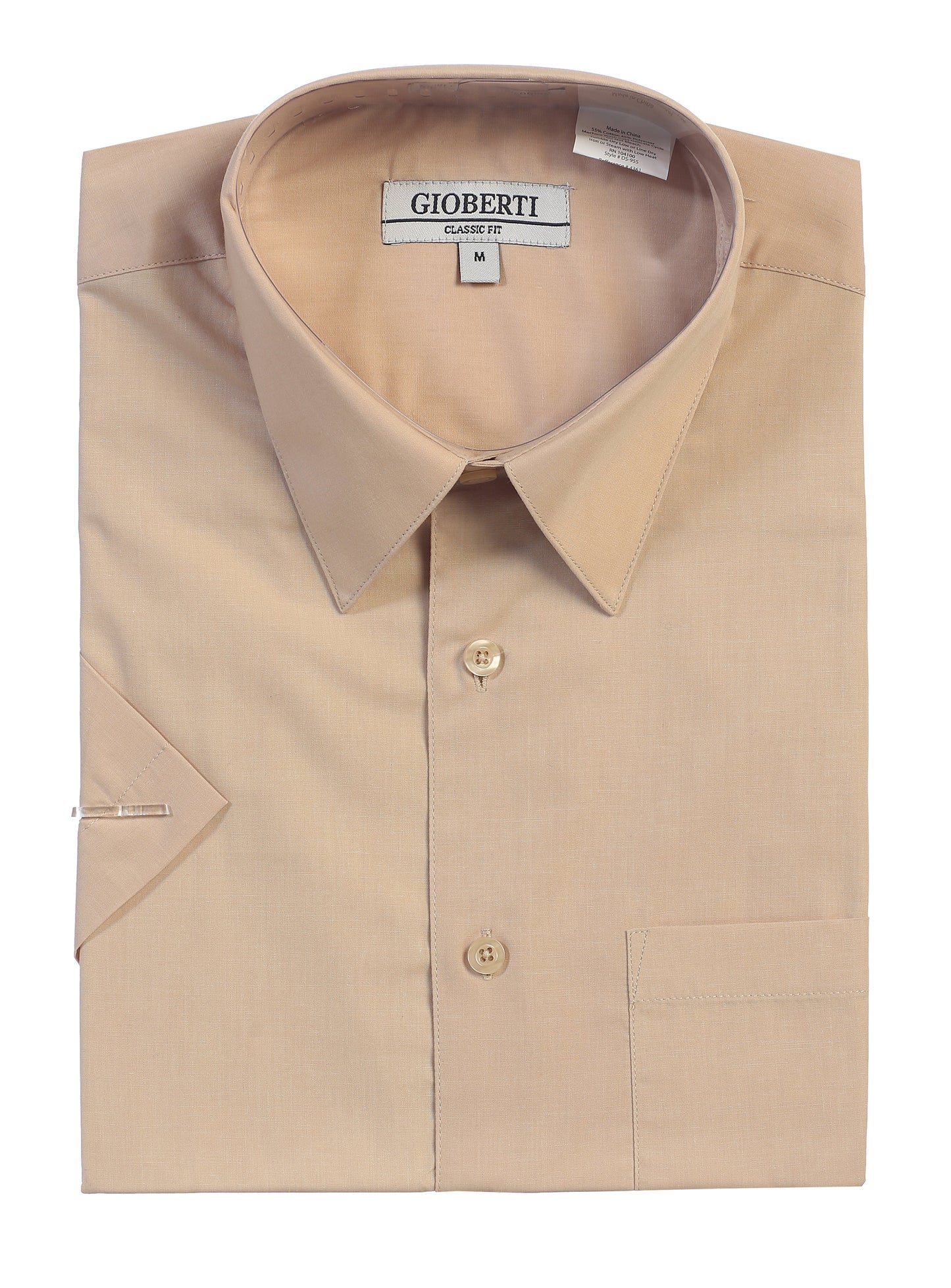 Men's Short Sleeve Solid Dress Shirt