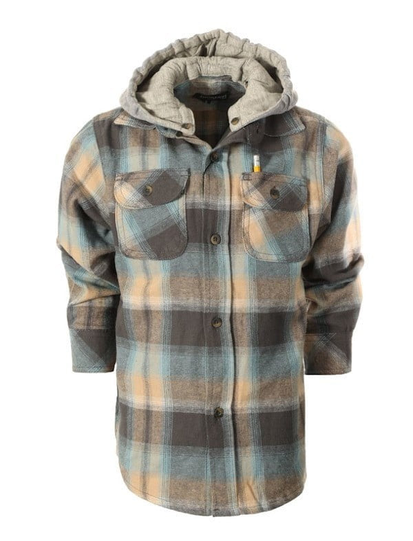 LS-82H LONG SLEEVE HOODED FLANNEL SHIRT - 8 COLORS - SIZE 4-18