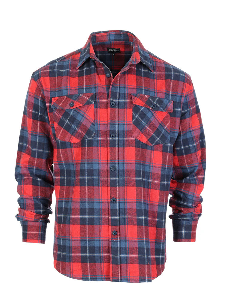 LS-92F Men's Plaid Flannel Shirt