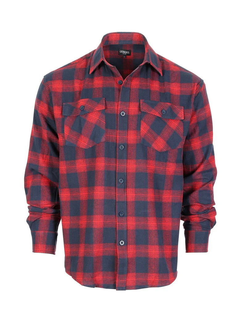 LS-92F Men's Plaid Flannel Shirt
