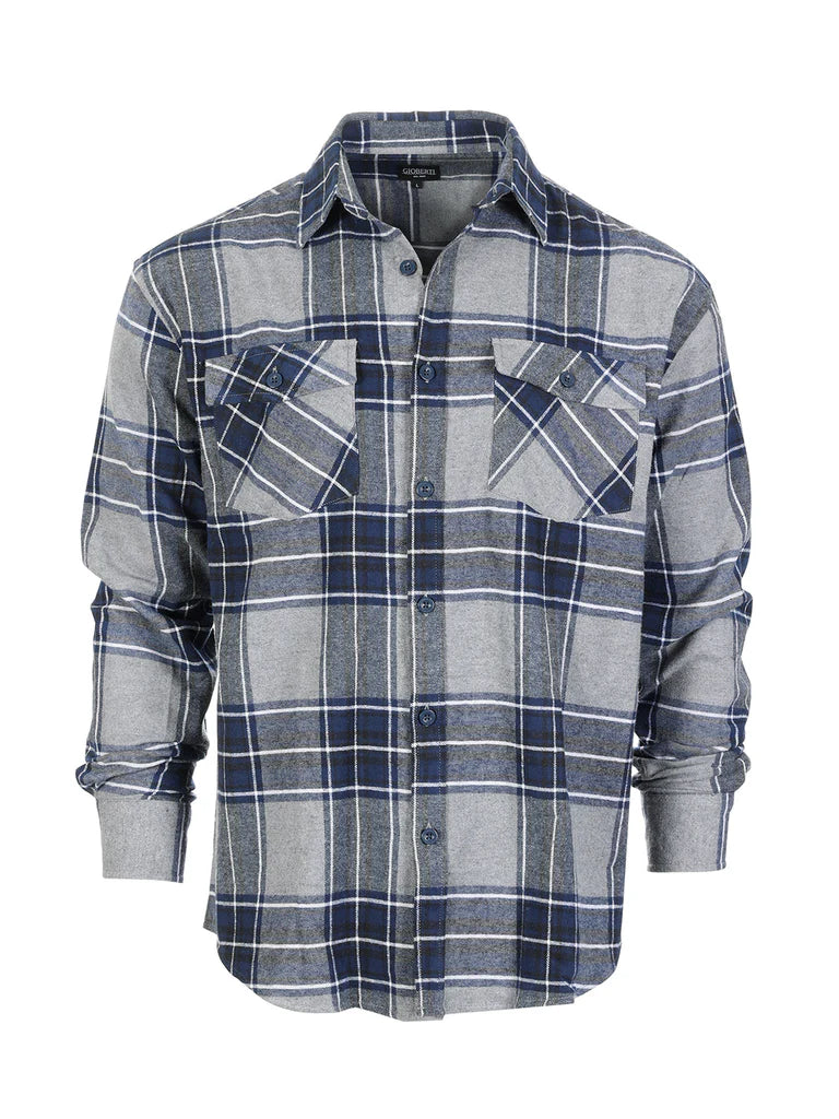 LS-92F Men's Plaid Flannel Shirt
