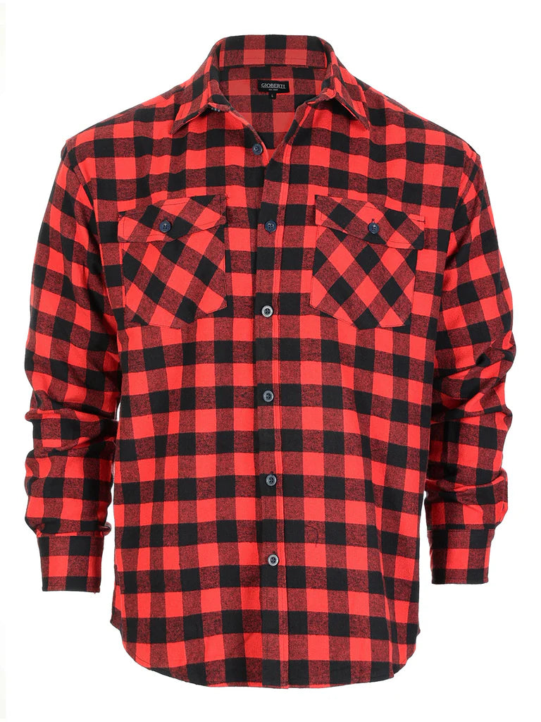LS-92F Men's Plaid Flannel Shirt