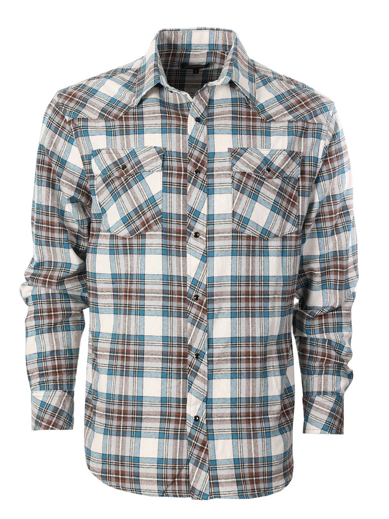 LS-92FS Men's Flannel Plaid Shirt w/ Snaps Part-A