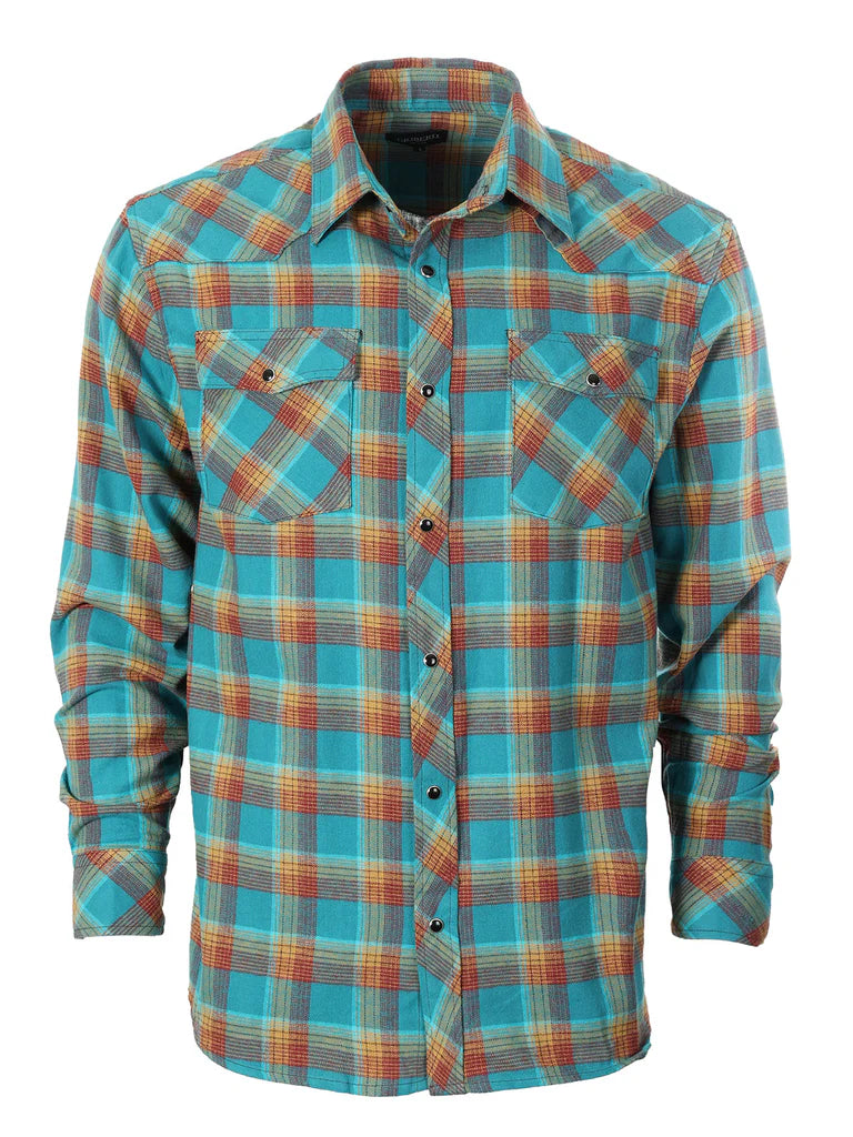 LS-92FS Men's Flannel Plaid Shirt w/ Snaps Part-A