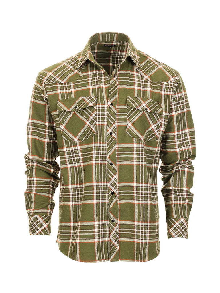 LS-92FS Men's Flannel Plaid Shirt w/ Snaps Part-B