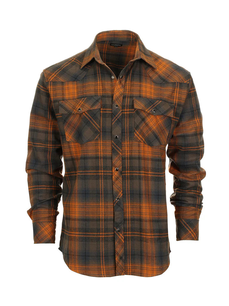 LS-92FS Men's Flannel Plaid Shirt w/ Snaps Part-B