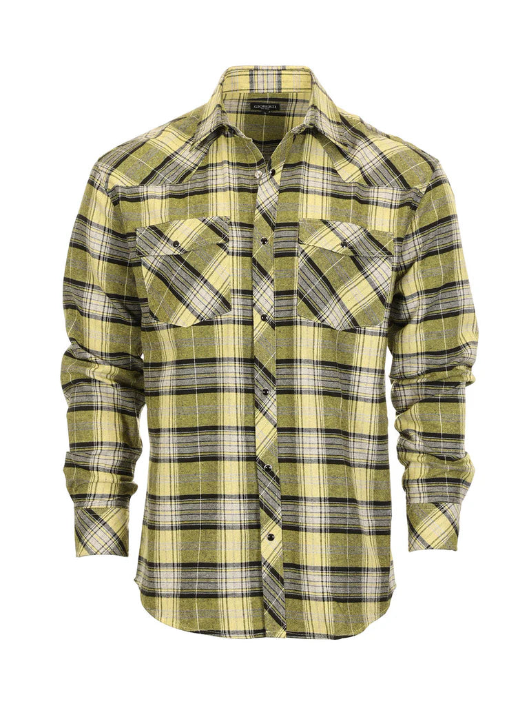 LS-92FS Men's Flannel Plaid Shirt w/ Snaps Part-B