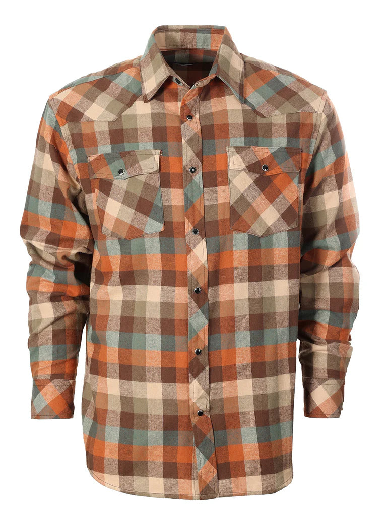LS-92FS Men's Flannel Plaid Shirt w/ Snaps Part-B