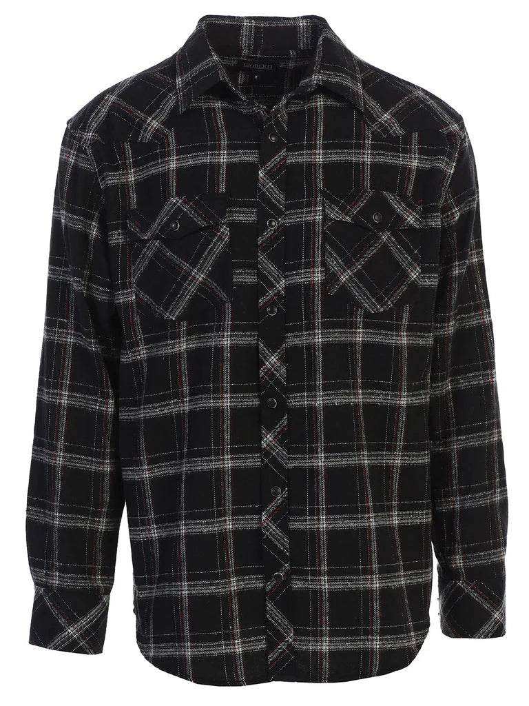 LS-92FS Men's Flannel Plaid Shirt w/ Snaps Part-B