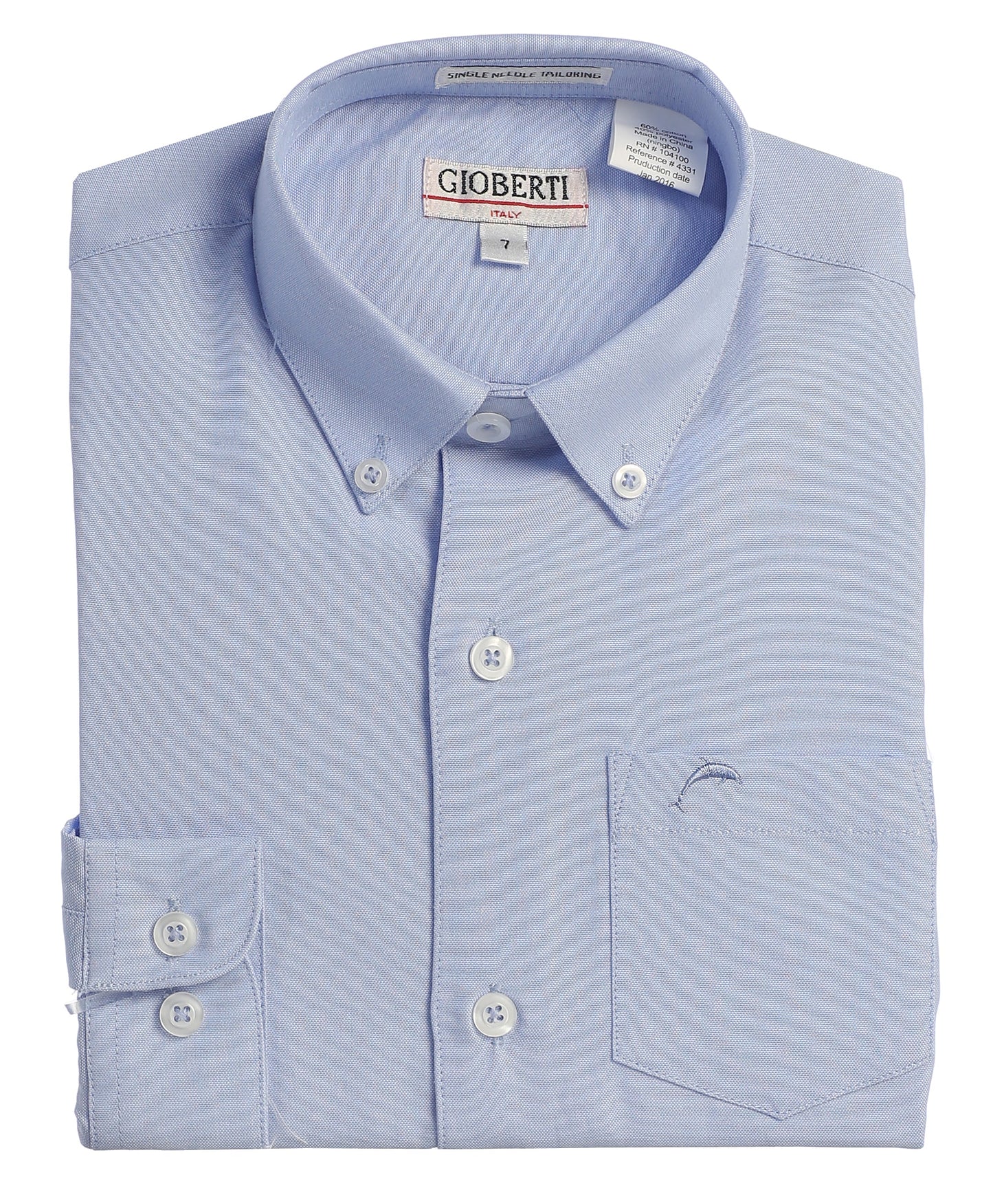 DSX-85 Boy's Oxford Long Sleeve Dress Shirt 6 COLORS (L BLUE-WHITE-PINK-AQUA-BLACK-YELLOW) SIZE 4-18