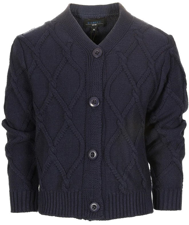 SW-895 CARDIGAN KNITTED V-NECK SWEATER - 6 COLORS - SIZE 2-18
