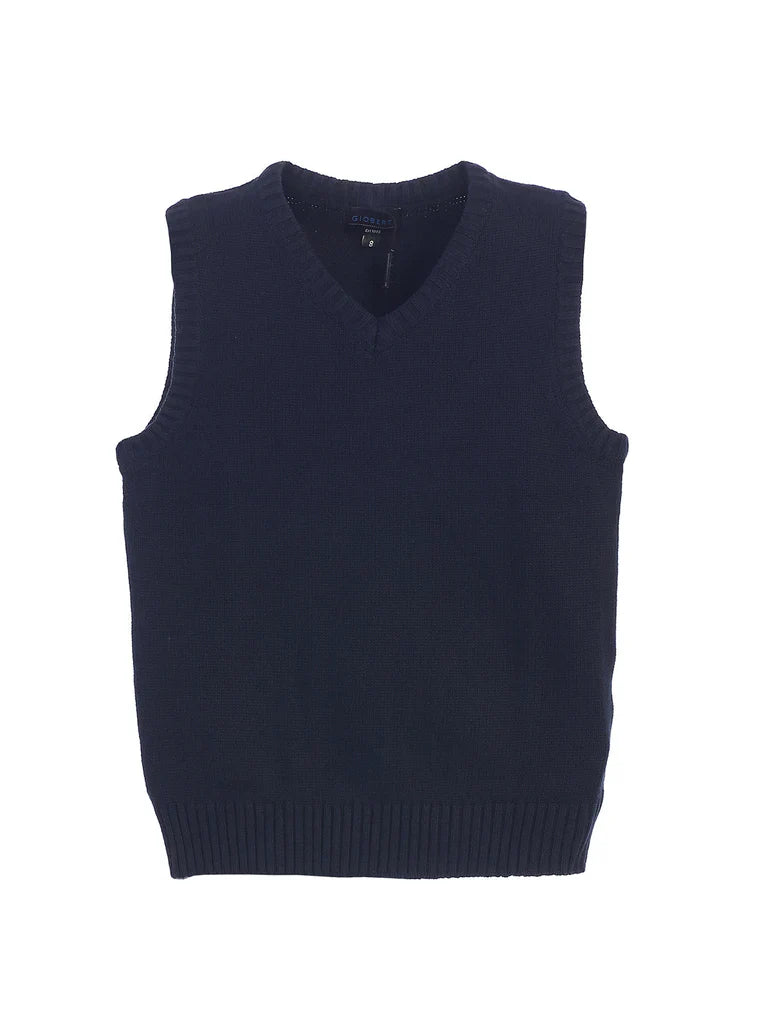 SW-871 CARDIGAN V-NECK SWEATER VEST - 6 COLORS - SIZE 2-18