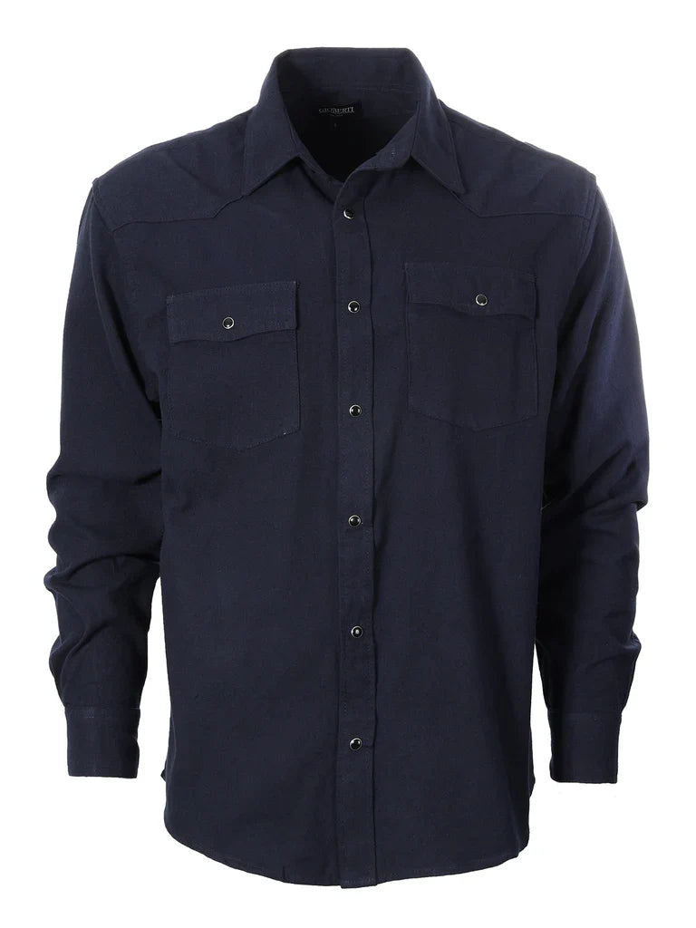 Men's Long Sleeve Plaid Flannel Shirt with pocket-B