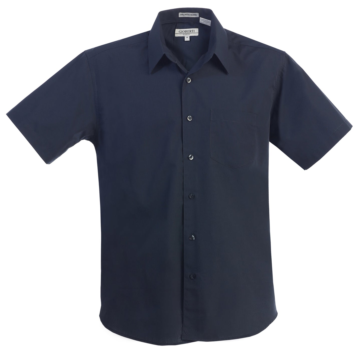 Men's Short Sleeve Solid Dress Shirt