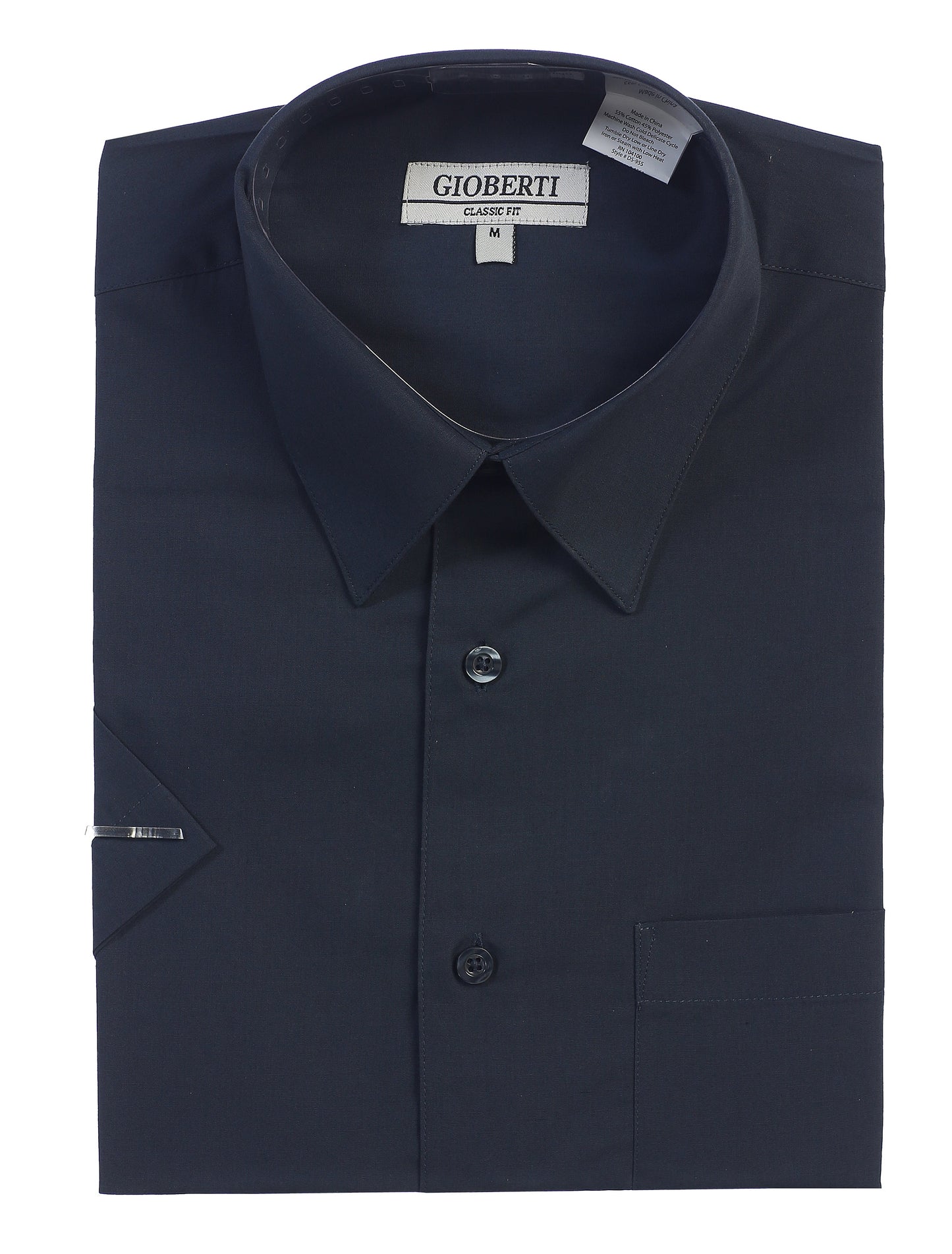 Men's Short Sleeve Solid Dress Shirt