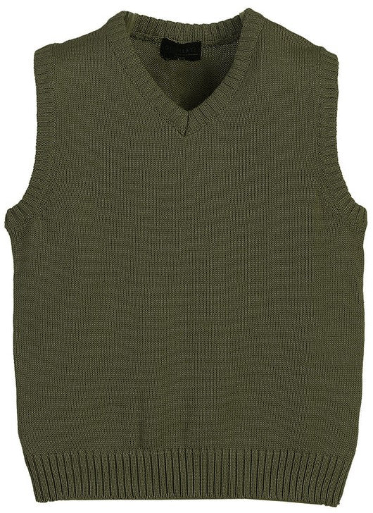 SW-871 CARDIGAN V-NECK SWEATER VEST - 6 COLORS - SIZE 2-18