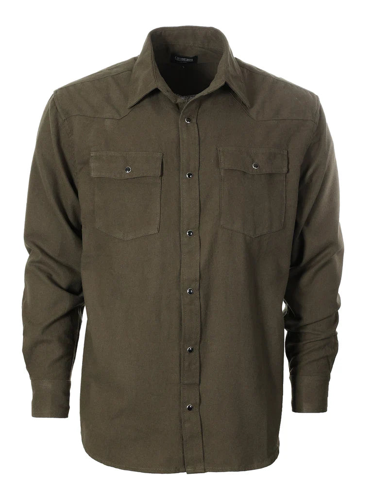 Men's Long Sleeve Plaid Flannel Shirt with pocket-B
