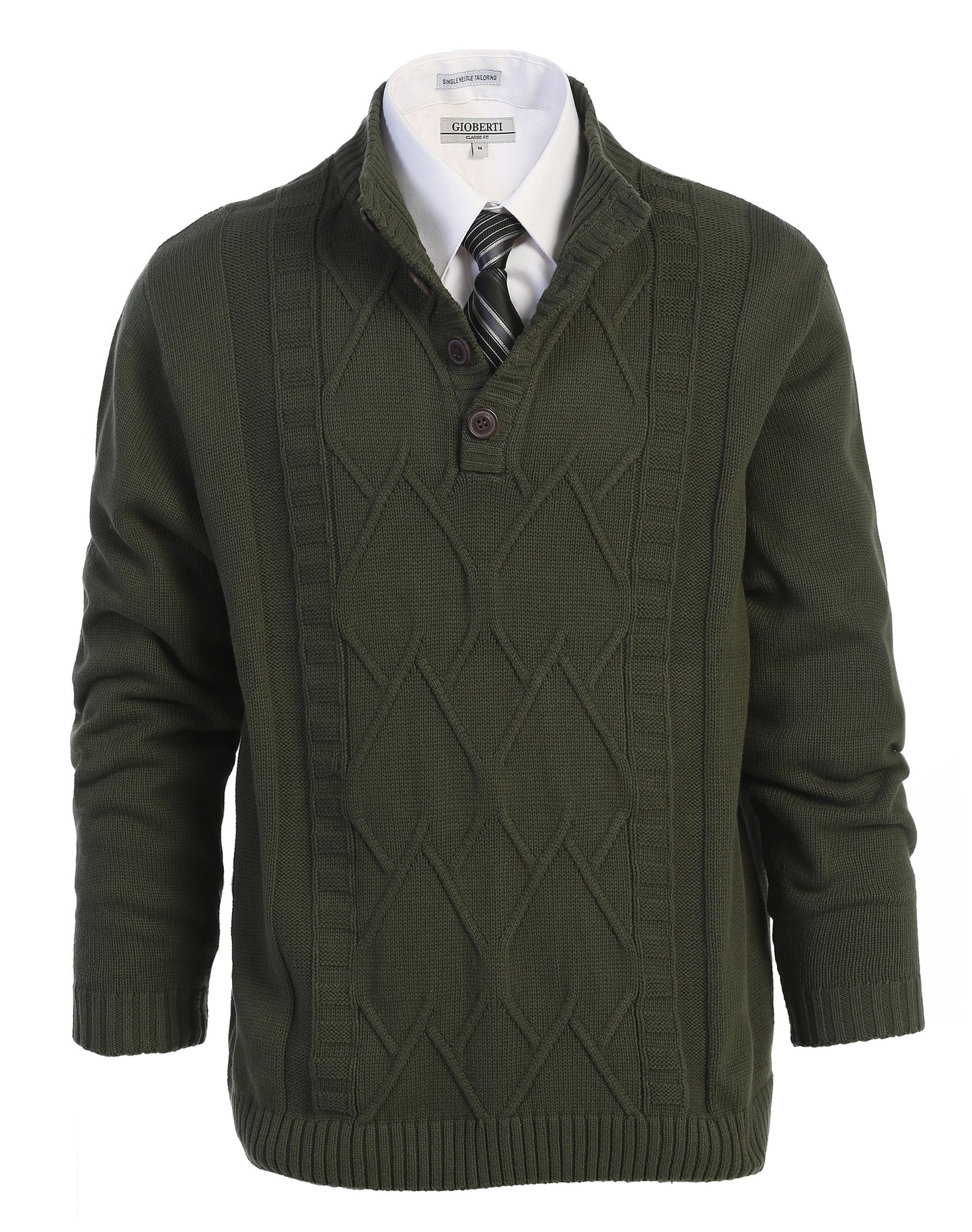 AF-1206 Men's Button Down Collar Pullover