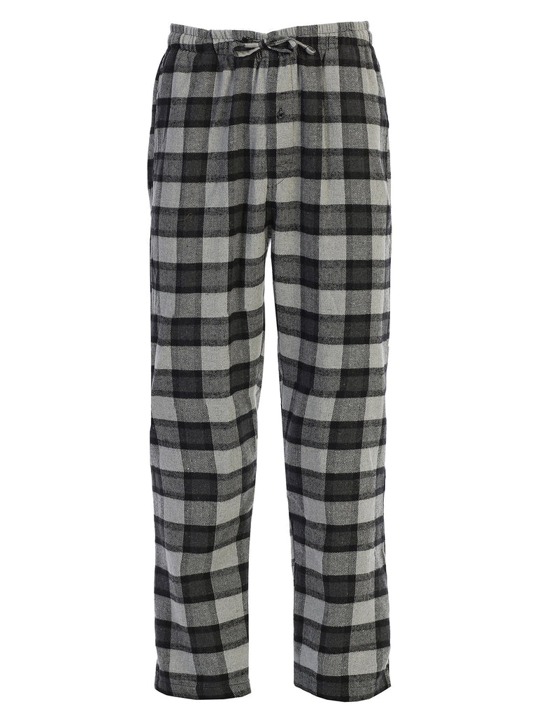PJ-92 Men's Yarn Dye Brushed Flannel Pajama Pants, Elastic Waist