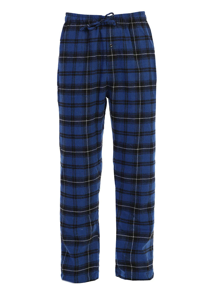 PJ-92 Men's Yarn Dye Brushed Flannel Pajama Pants, Elastic Waist
